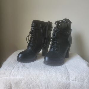 Black platform boots